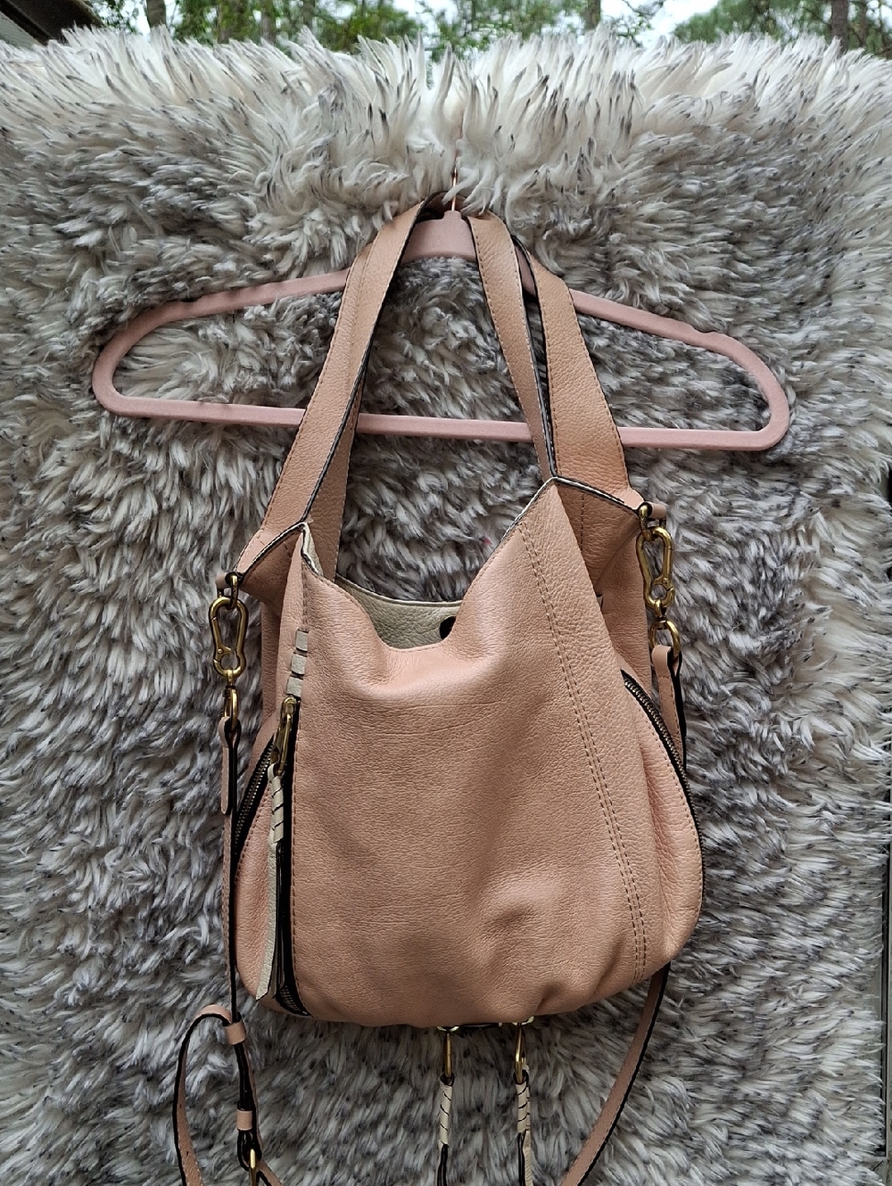 orYANY Blush Pink Leather Shoulder Bag